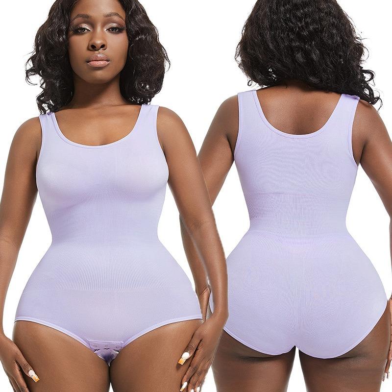 Sleeveless Seamless Full Body Shaper With Snap Closure