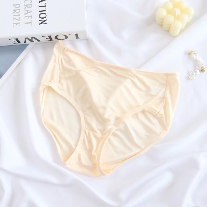 Tang Sang Silk Damen Übergröße Nahtlose Seidenunterwäsche - Atmungsaktiv, Mittelhoch, Hüfthebend, Einfarbig