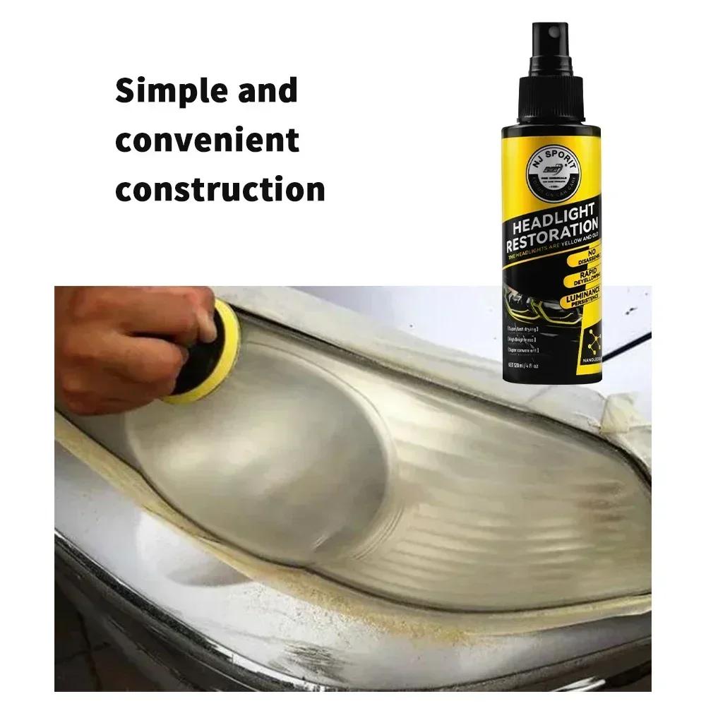 Car Headlight Coating Spray Liquid Car Light Cleaner and Restorer UV Resistant Long Lasting Head Light Coating Spray for Car SUV