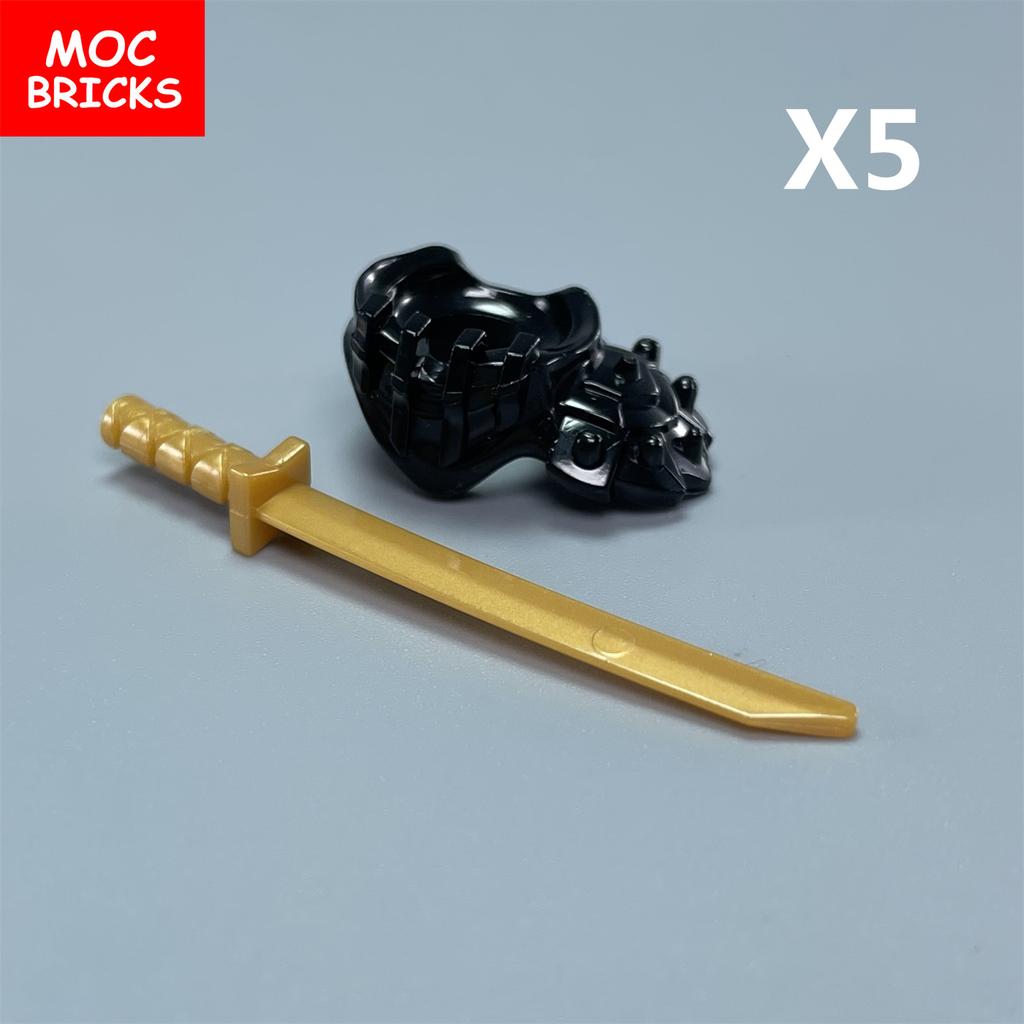 MOC Bricks Snakehead ninja Helmet Shoulder Dragon's Armor Action Figure Building blocks Assembles Particles Toys