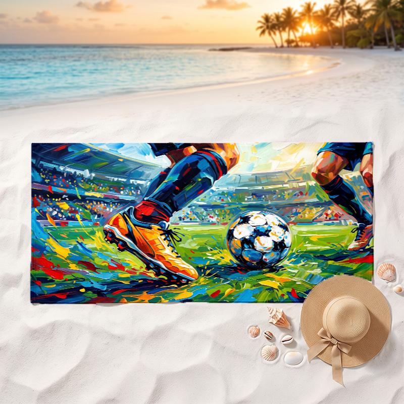 Soccer Ball (39) Soft and comfortable beach towel perfect for vacations and poolside use an ideal gift for summer holidays