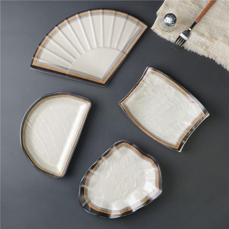 Abay Cream Style Rustic Pottery Serving Plates (Set of 3)