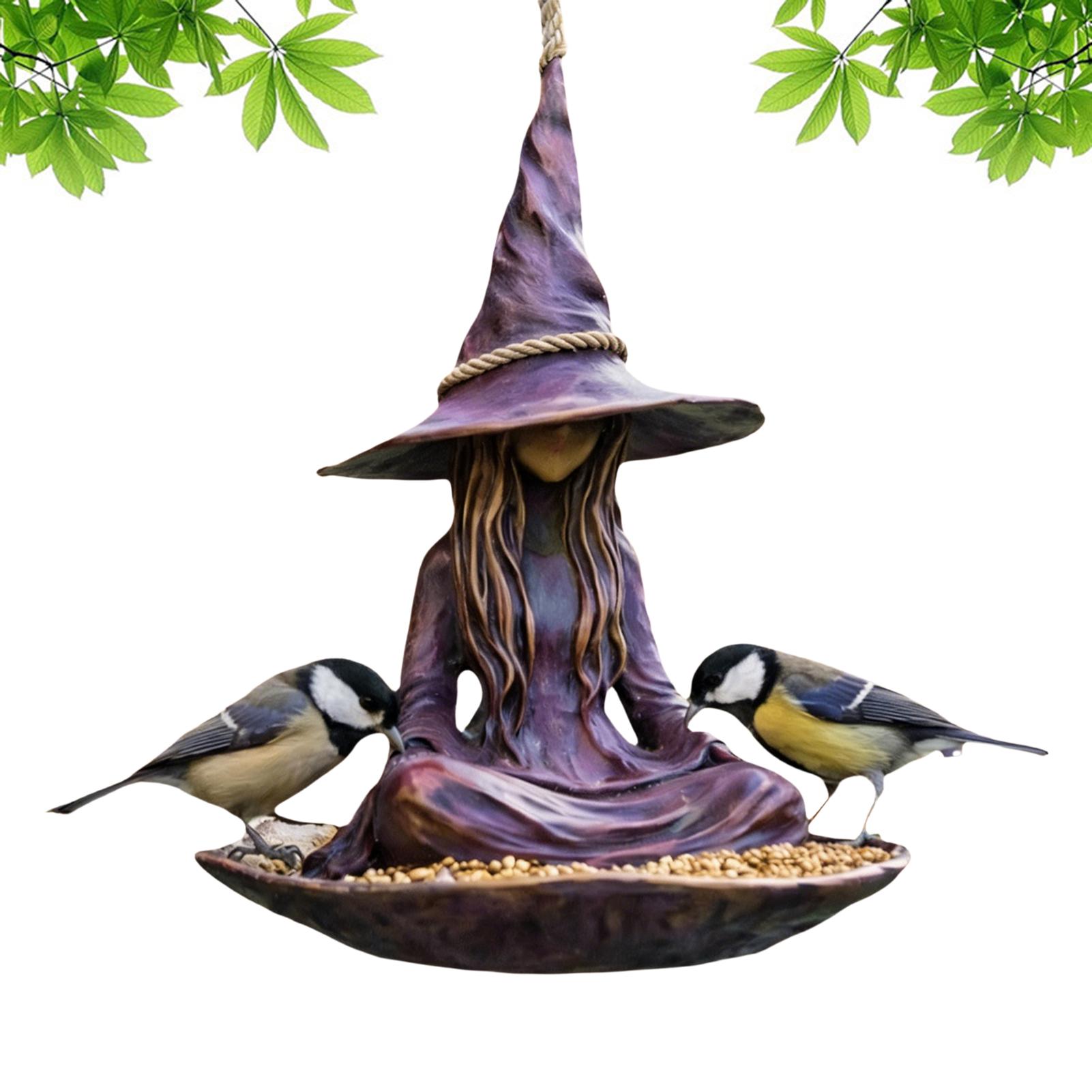 

Забавные волшебники кормушки для птиц Волшебник в фиолетовой одежде Кормушки для птиц Подвесная смола Уличная кормушка для птиц Станция для еды для зябликов малиновок China Mainland