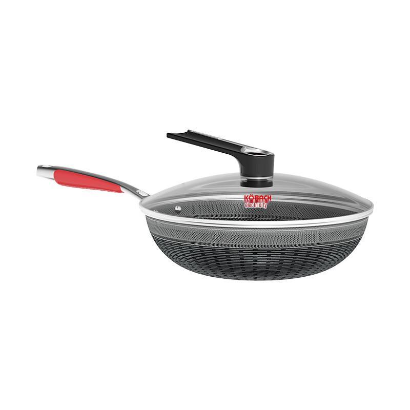 Kombach 316L Stainless Steel Honeycomb Wok with Temperature Sensor