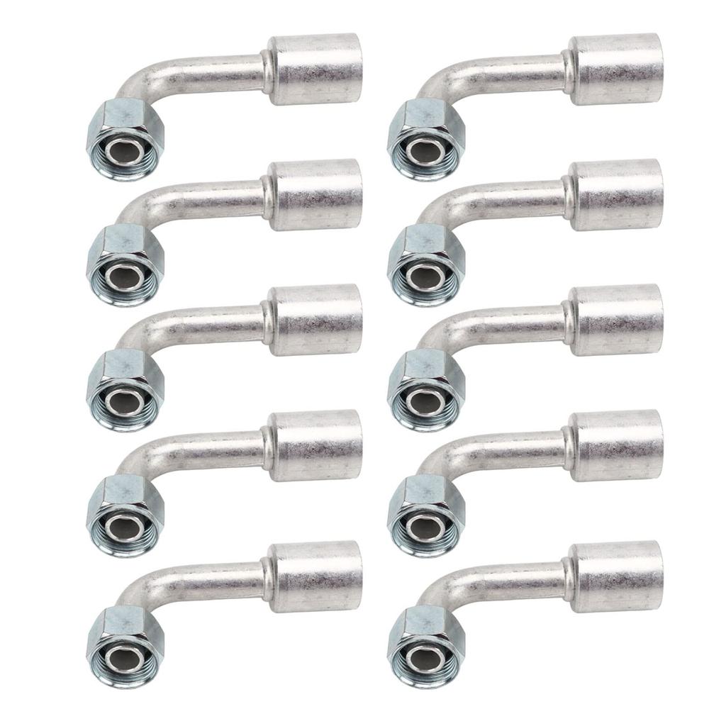 Yctze 10pcs Car Air Conditioner Angle 90° Connector Alu AC Aluminum Connector Pipe Car
