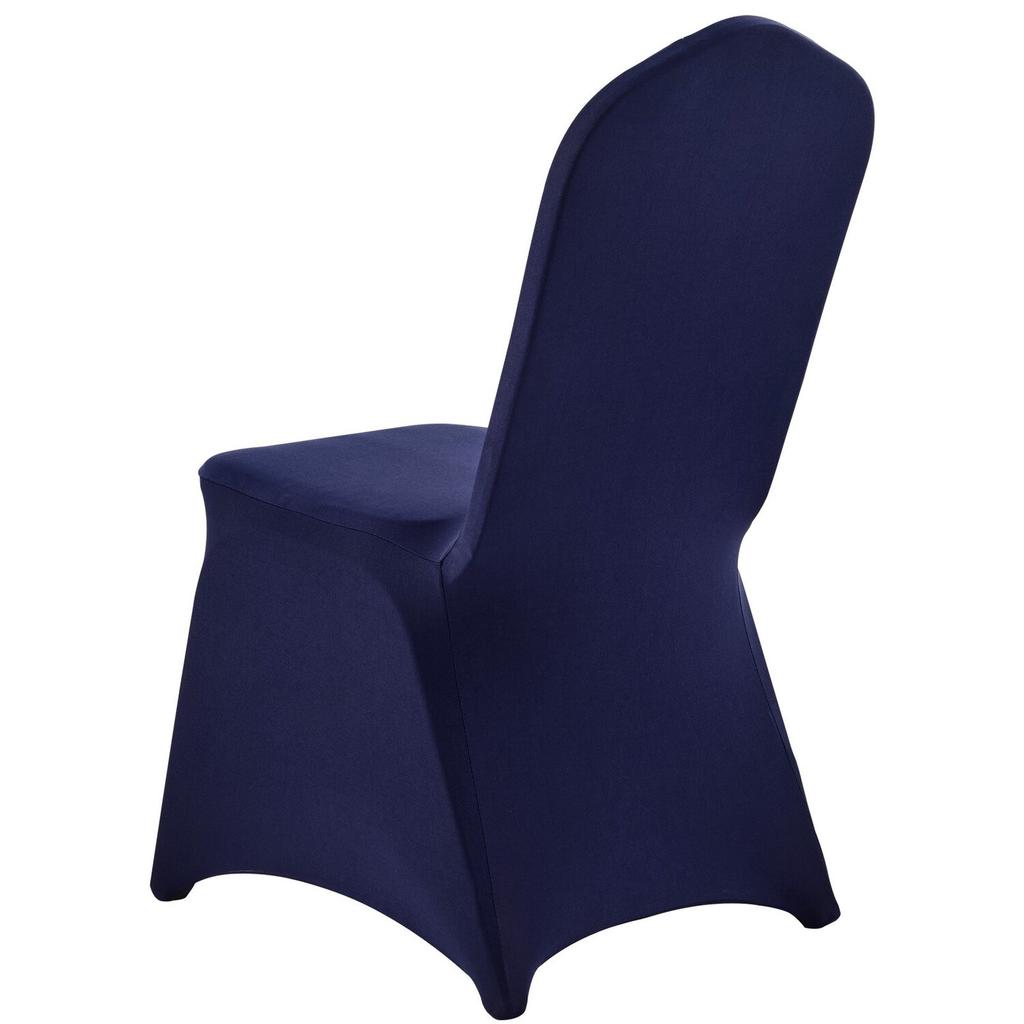 50 Pcs Navy Blue Chair Covers, Polyester Spandex Chair Cover, Stretch Slipcovers for Wedding Party Dining Banquet Flat-Front Chair Covers, Fits Chair