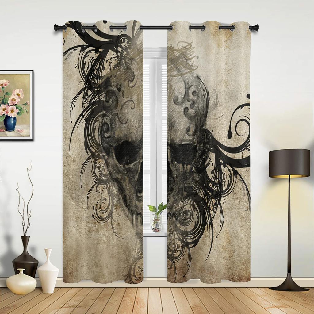 Halloween Architecture Horror Night Curtains Bedroom Living Room Drapes Kitchen Children Window Curtain Home Decor Made Of Polyester Great Treatment