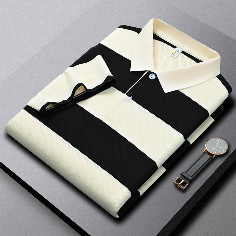 Polo manica corta Dmao, T-shirt da uomo in puro cotone traspirante, top casual business con colletto