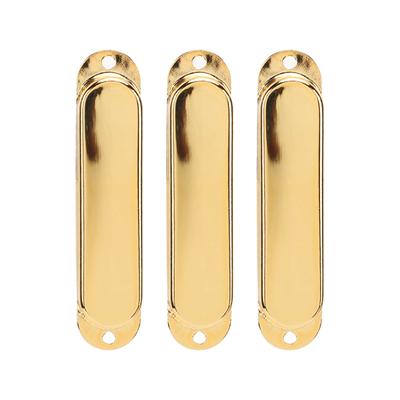 3Pcs Electric Guitar Single Coil Pickup Cover Copper Instrument Accessory Set Kit Gold