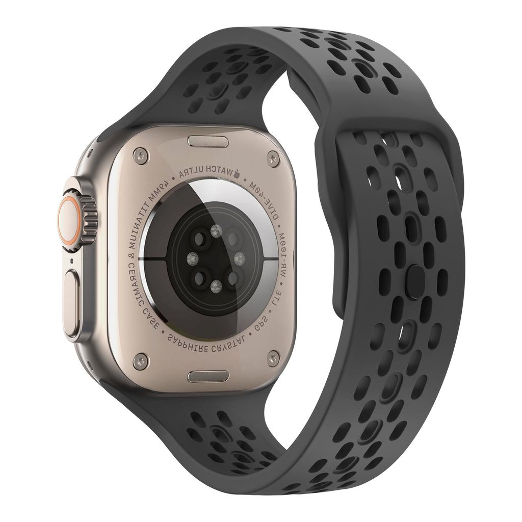 Oddychający silikonowy pasek do Apple Watch Ultra3 49mm 46mm 45mm 44mm 42mm 41mm 40mm bransoletka sportowa iWatch Series 11 10 9 8 7 6 SE3 pasek