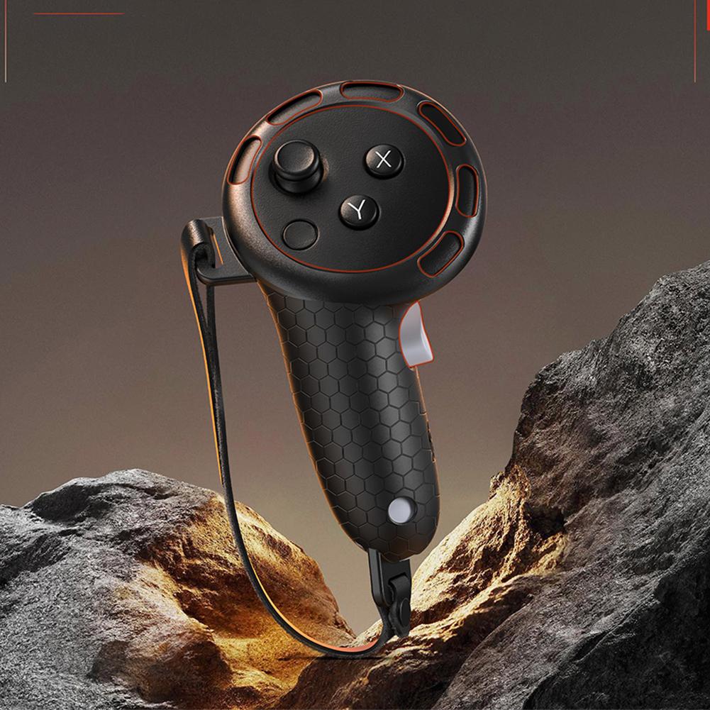 Silicone Grips Cover with Adjustable Hand Strap Non-Slip Controllers Protector Controller Grip Cover for Meta Quest 3S/Quest 3