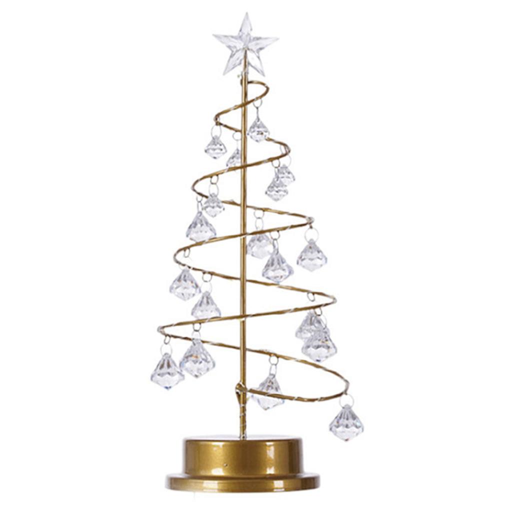 Christmas Crystal Tree Lamp Acrylic Crystal Pendant Christmas Decorative Desk Lamp for Bedroom