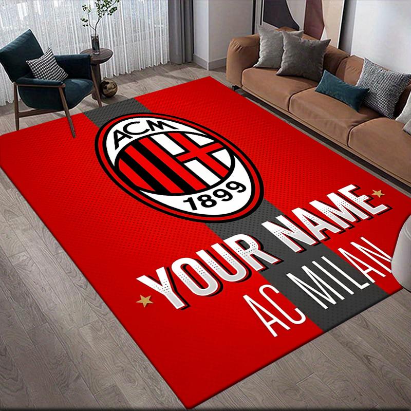 Custom Name,Milan Home Sofa Decoration for Living Room & Bedroom, Non‑Slip Play Flannel Floor Mat for Game Room