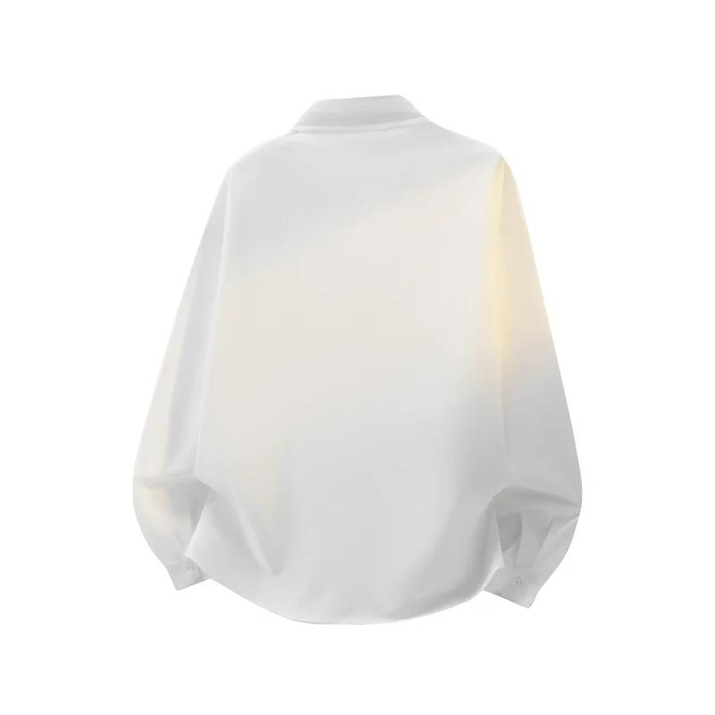 2026 Frühling Sommer Herren Schwarz Weiß Hemd Herren Trendiges Design Hemden Herren Freizeit Locker Hemd Herren Langarm Koreanisches Hemd