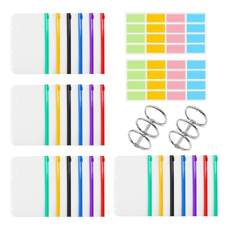 

25PCS Waterproof PVC Pouches Cable Knitting Needle Organizers Three Rings Binder Multipurpose Student Document Holder 1