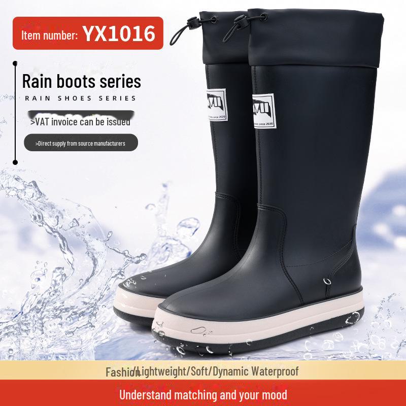 Černé Vodotěsné Letní Holínky s Dlouhou Holení - Odolné Boty do Vody pro Venkovní Nošení