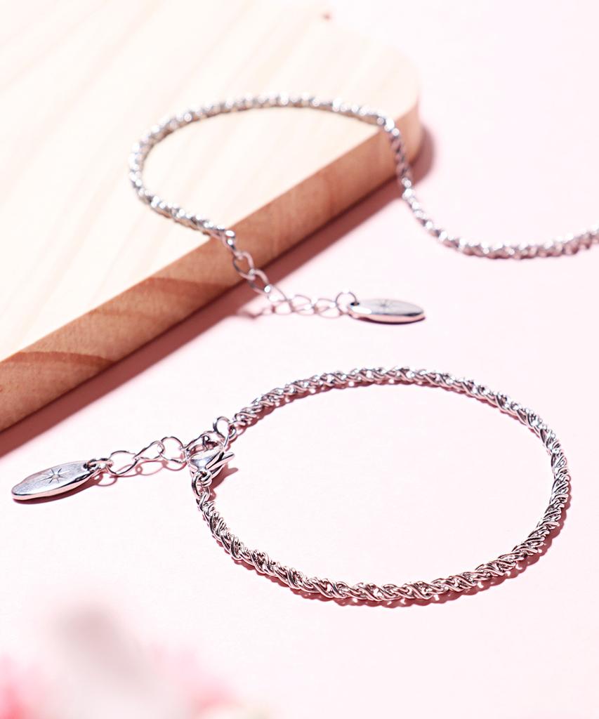 Polalita 2.3 Twisted Rope Chain Bracelet (Plt-Br-119_Sv)