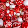 Cangyan Painted Christmas Ball Ornament Set – Mixed Styles, Electroplated Decorative Baubles In Gift Box for Christmas Tree.