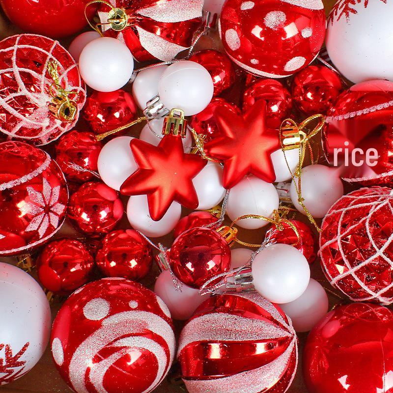 Cangyan Painted Christmas Ball Ornament Set – Mixed Styles, Electroplated Decorative Baubles In Gift Box for Christmas Tree.