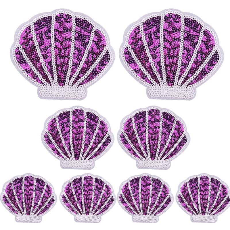 10pcs Cartoon Sequins Watermelon Fruit Drink Embroidered Patches Shells Coconut Trees Patch Clothes Decoration Sew Applique Diy