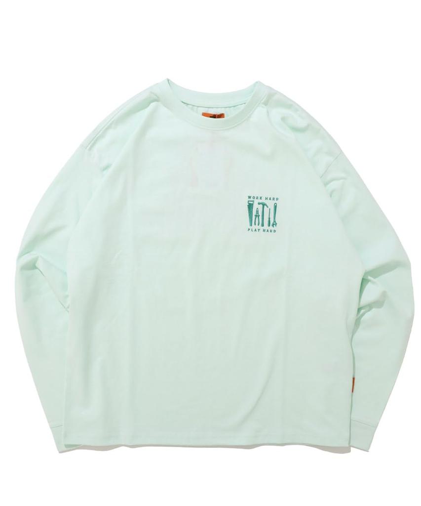 [KRIFF MAYER] Long-Sleeve T-Shirt, Krif Rabbit, Workwear, Men's, X-LARGE, Mint