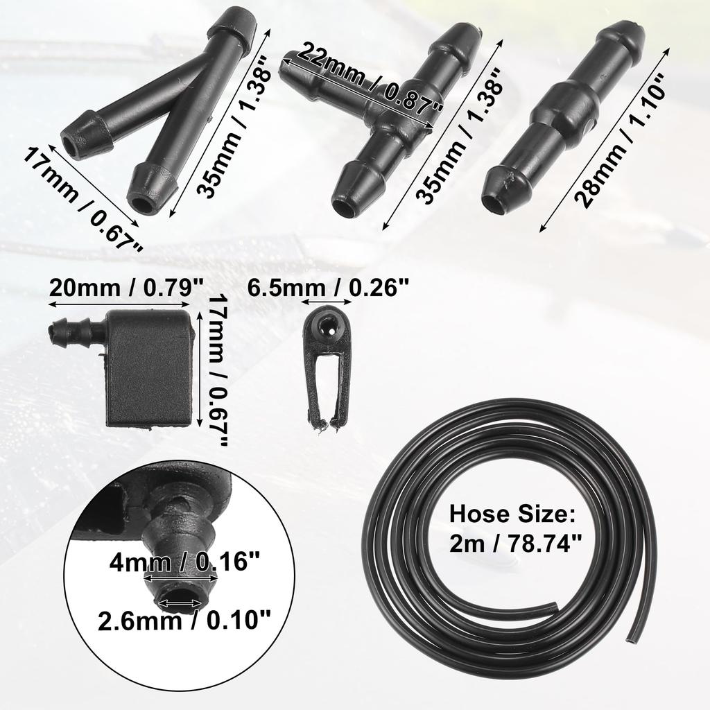 ACROPIX Windshield Wiper Washer Nozzle Jets with 2M Windshield Washer Hose for Subaru