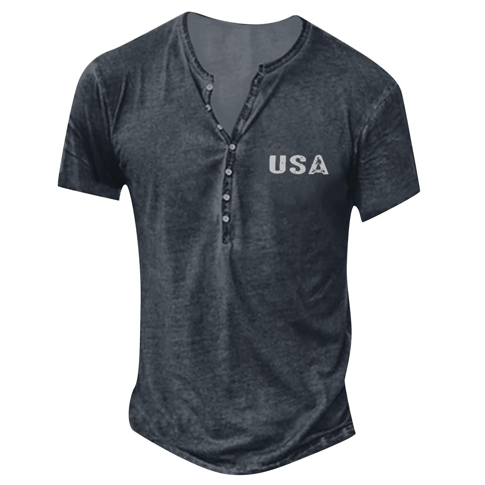 Мужская футболка с принтом на открытом воздухе, свободный топ с короткими рукавами на пуговицах в стиле ретро XL чёрный