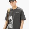 Japanese Cotton T-shirts Mackerel Print Patchwork Tees Summer Oversized O-neck Short Sleeve Casual Shirts Men Clothing