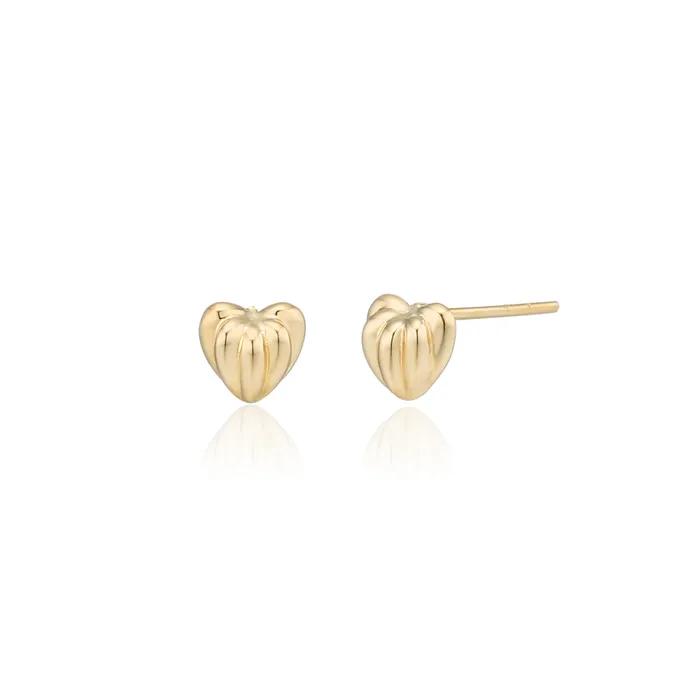 14k Puff Heart Earrings