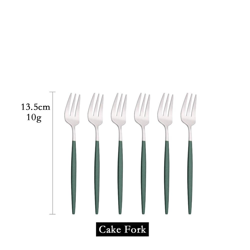 6Pcs Mini Fork Set For Fruit Cake Snack Stainless Steel Tea Fruit Fork Set Dessert Fork White Gold Small Salad Fork Dinnerware
