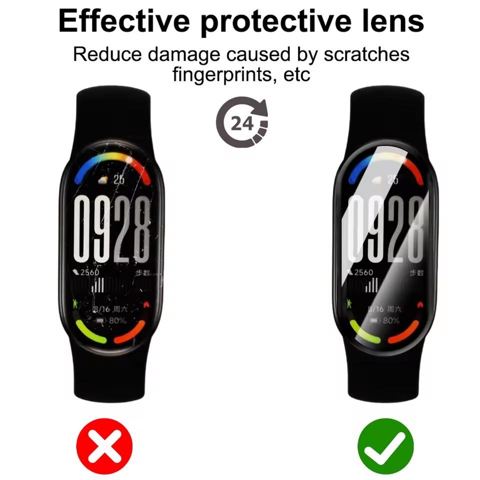 1-5PCS for Xiaomi Miband 10 Screen Protectors 9D Curved Full Coverage Anti-Scratch Protective Films for Mi Band 9 Watch Cover