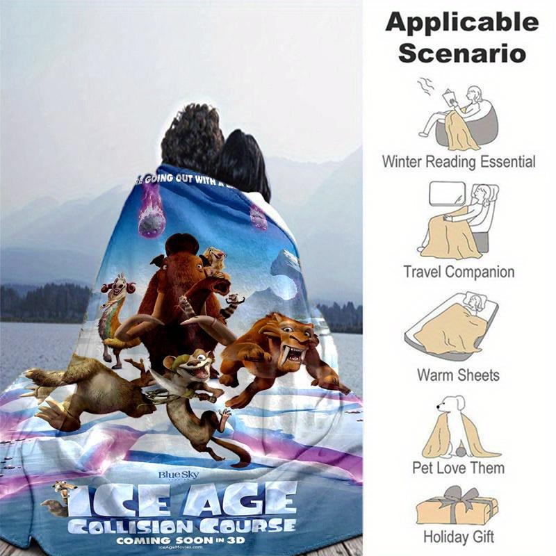 1 pezzo, Avventura da scoprire con la coperta L'era glaciale, Morbida coperta in flanella per camera da letto, soggiorno, viaggi, campeggio