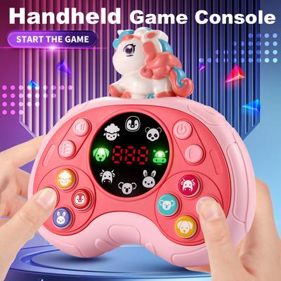 Music Rhythm Cute Animal Fast Push Game Fidget Toy Handle Quick Press Games for Kids Adult Sensory Game Console