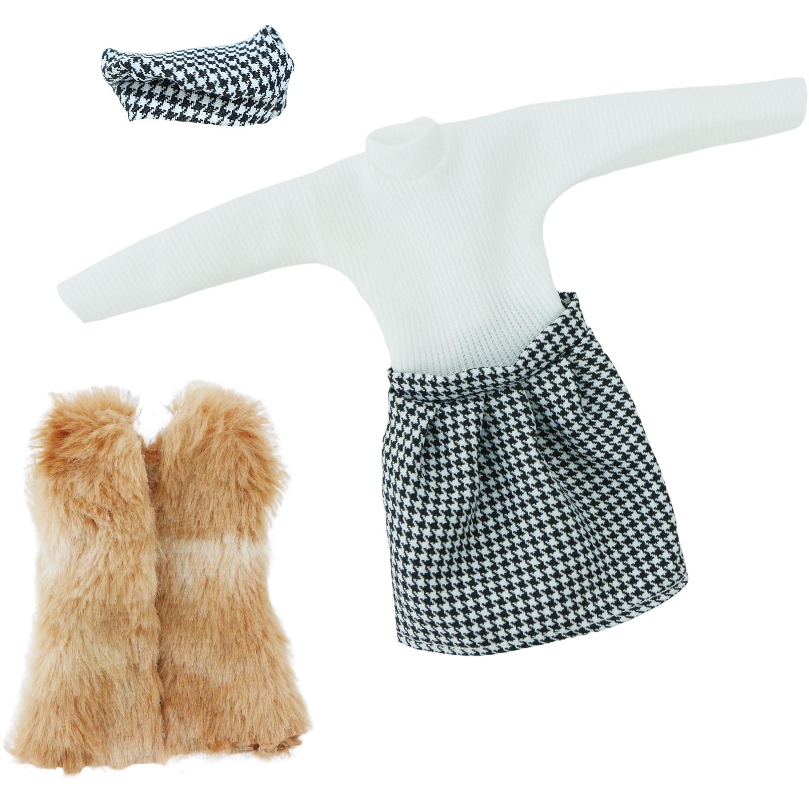 

Кукольный наряд 30 см, модное женское платье, зимний наряд, куртка, шляпа с узором «гусиные лапки», праздничная одежда для куклы Барби, игрушки для девочек