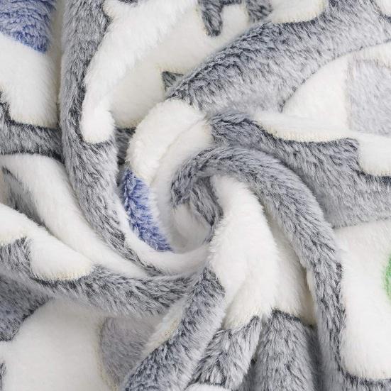 Pet Winter Blanket Super Soft Elephant Pattern Cozy Coral Fleece Cartoon Style Washable Dog Puppy Cat Throw Cage Sleeping Blanket