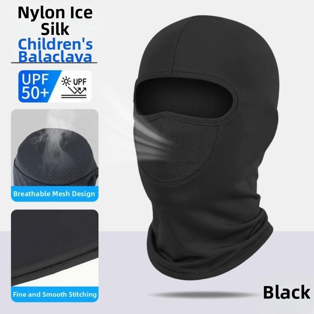 Ice Silk Sun Protection Mask Adjustable Sunscreen Full Face Cover Children Balaclava Hat  Summer