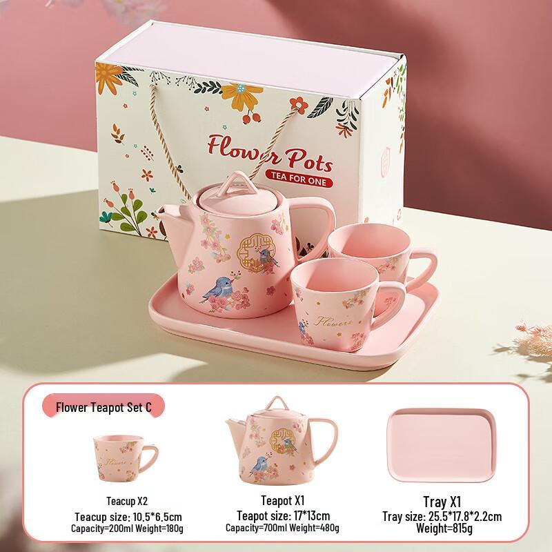 Xiaoyueya Pink Cherry Blossom Tea Set