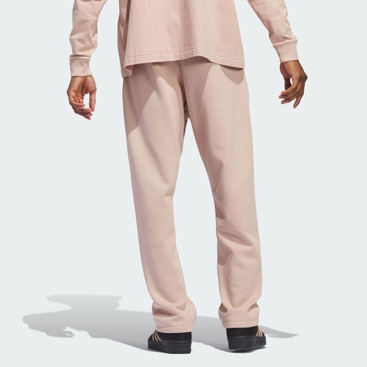 Adidas Solid Color Zipper Straight Leg Casual Knit Sports Pants Unisex Bottoms Pink IM8428