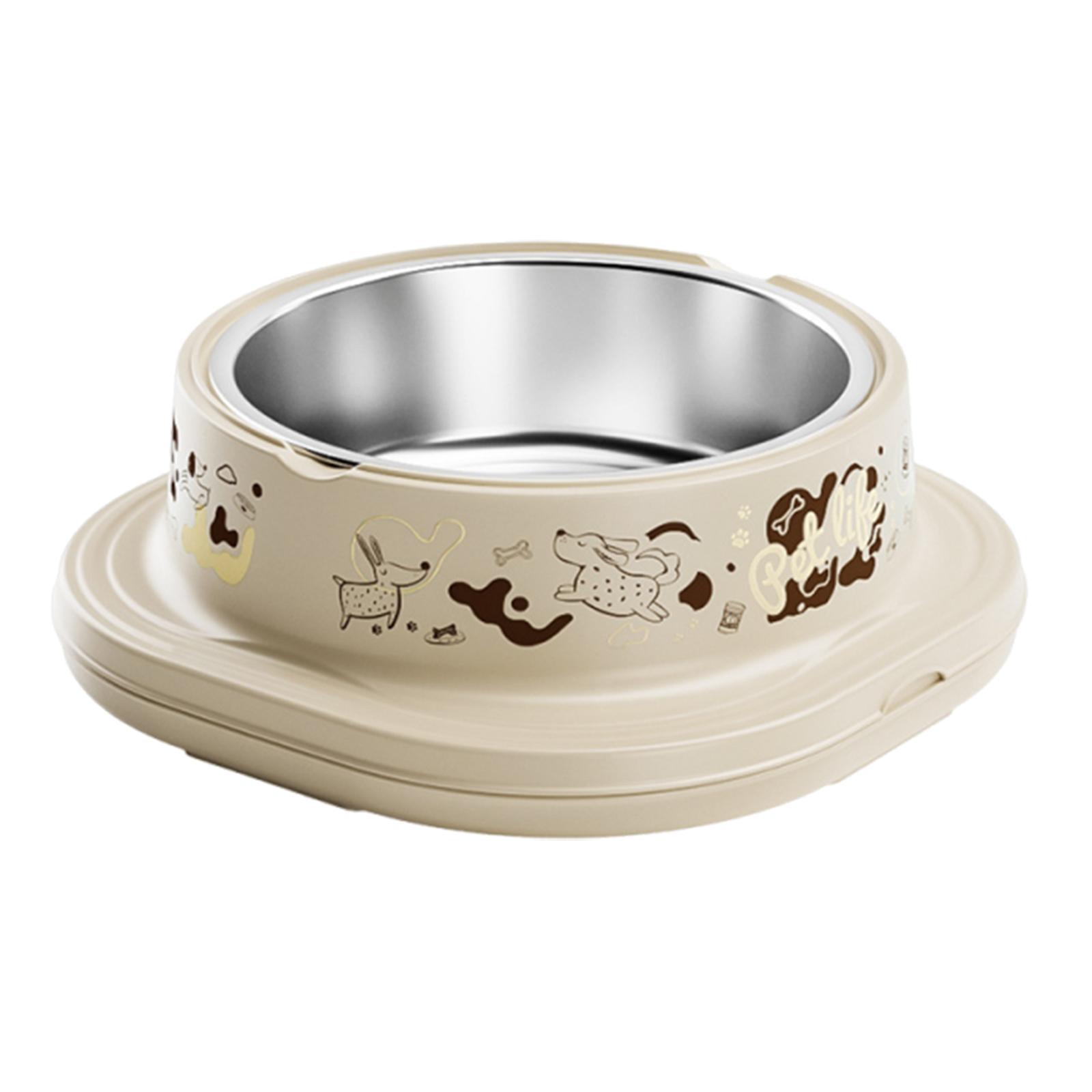 

Feeding Dish Spill Proof Dog Food and Water Bowl Set 3 in 1 Easy Clean Feeding Bowls for Small Medium Large Breed бежевий