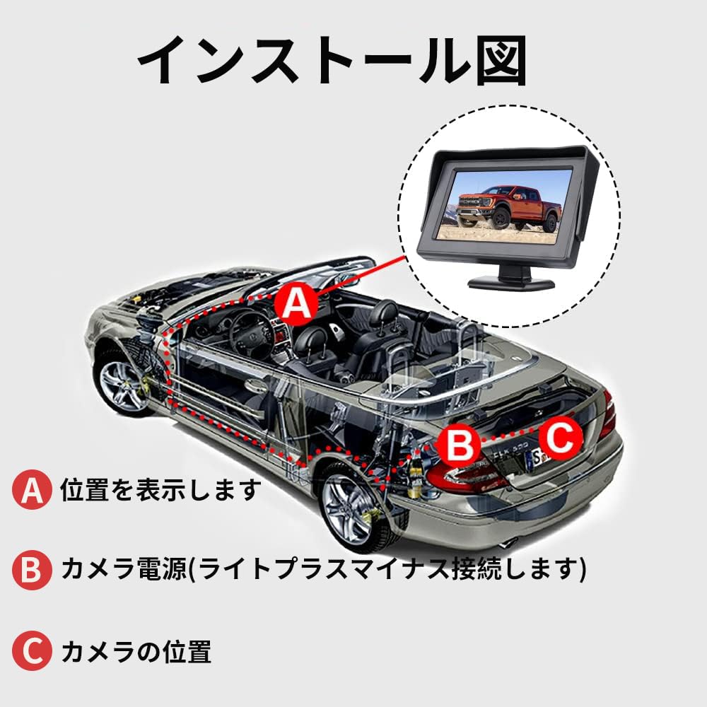 OBEST Minion Dash LCD Monitor with Dual Video Inputs for 12V Vehicles and Reverse Switching 4.3-inch