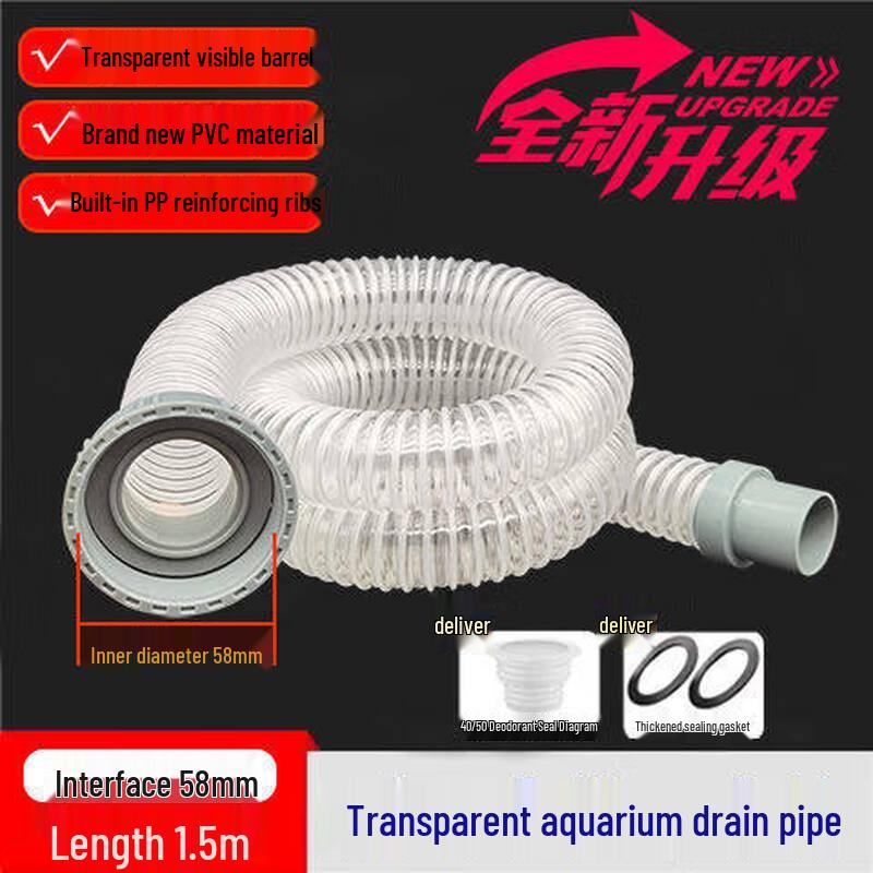 

Universal 58mm PE Flexible Sink Drain Hose - 1.5m Length, 5 Pack