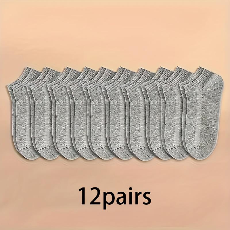 5/16/12 Pairs Of Unisex Solid Color Low-cut Socks, Comfy Breathable Soft Sweat Absorbent Socks For Daily And Outdoor Wearing