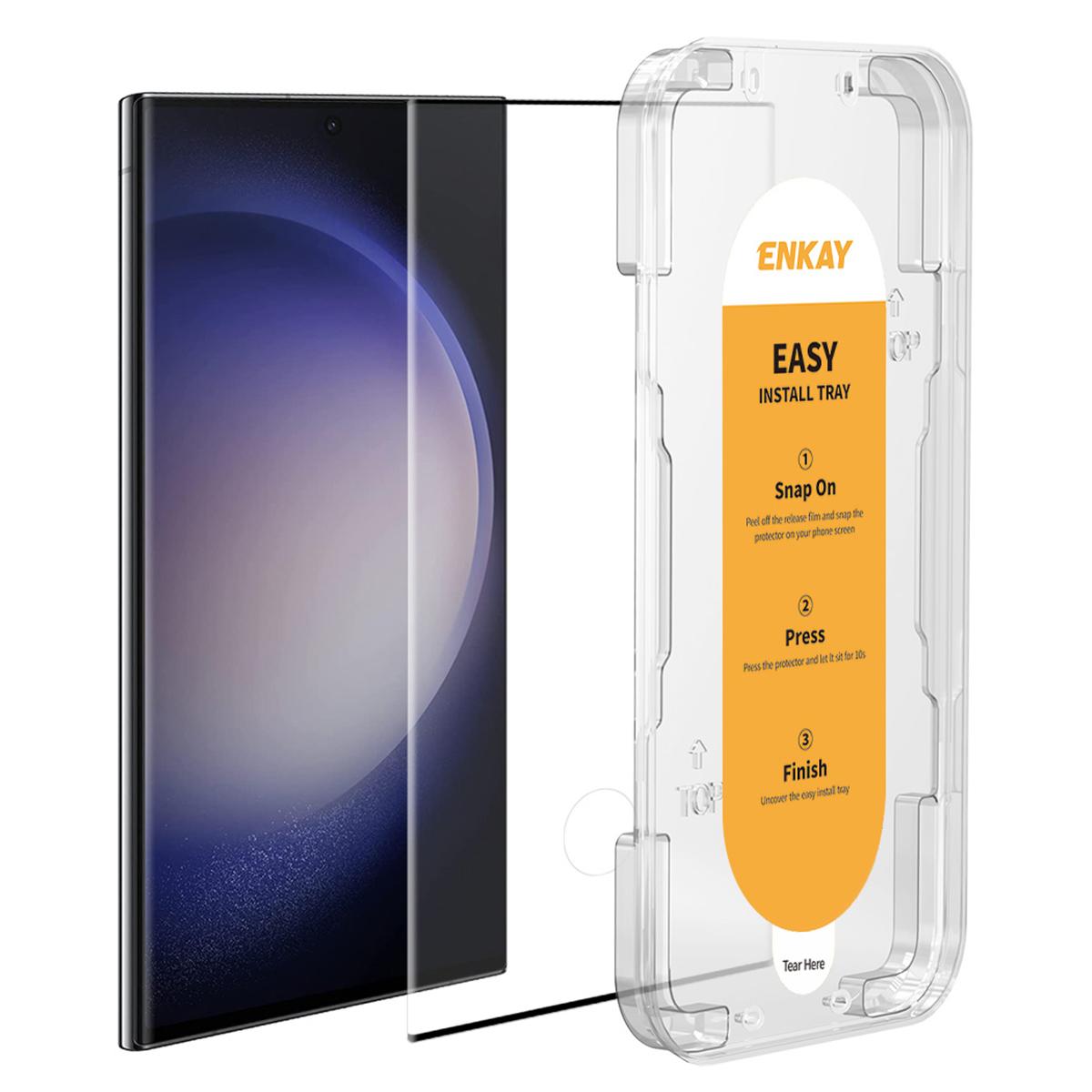 

ENKAY HAT PRINCE For Samsung Galaxy S23 Ultra Tempered Glass Screen Protector Support Fingerprint Unlock As Shown A