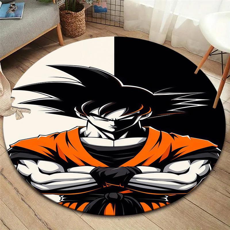Son Goku Round Area Rug Carpet Rug For Living Room Bedroom Sofa Playroom Decor Nonslip Floor Mat