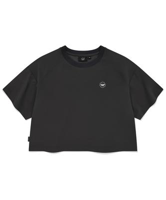 COVERNAT WOMAN Comfort String Crop T-Shirt Charcoal