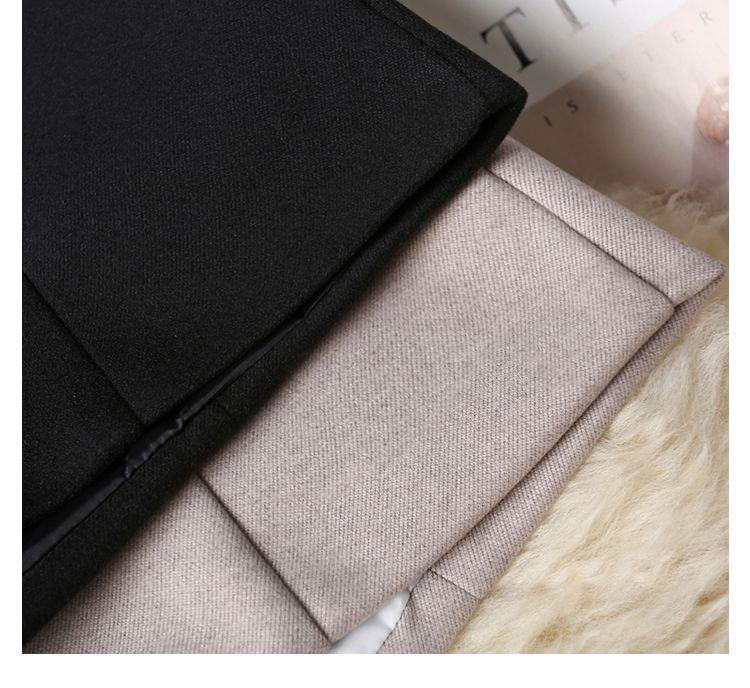 Hohe A-Linien-Shorts aus Wolle mit weitem Bein für Damen - Koreanischer Stil, Schwarz, Herbst/Winter 2025