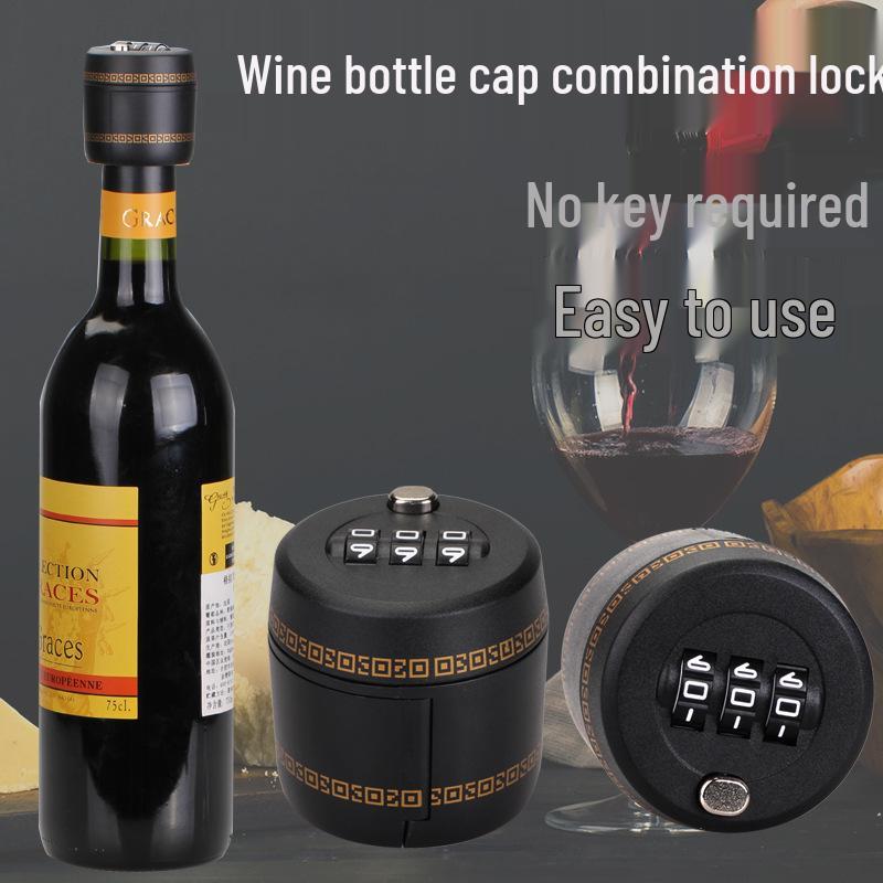 Trava para Garrafa de Vinho Tinto - Tampa com Senha Segura para Vinho e Destilados