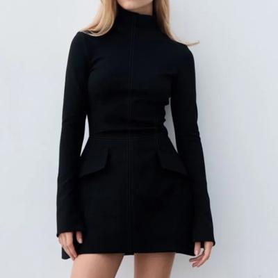 Women's Clothing, New Spring Models In Europe and America, Fashionable Commuting, Elegant Slim-fitting Long-sleeved Waist Dress