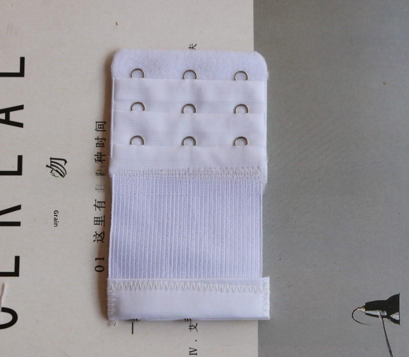 Elastyczny przedłużacz biustonosza ze stali nierdzewnej, trzyrzędowy, z trzema haftkami