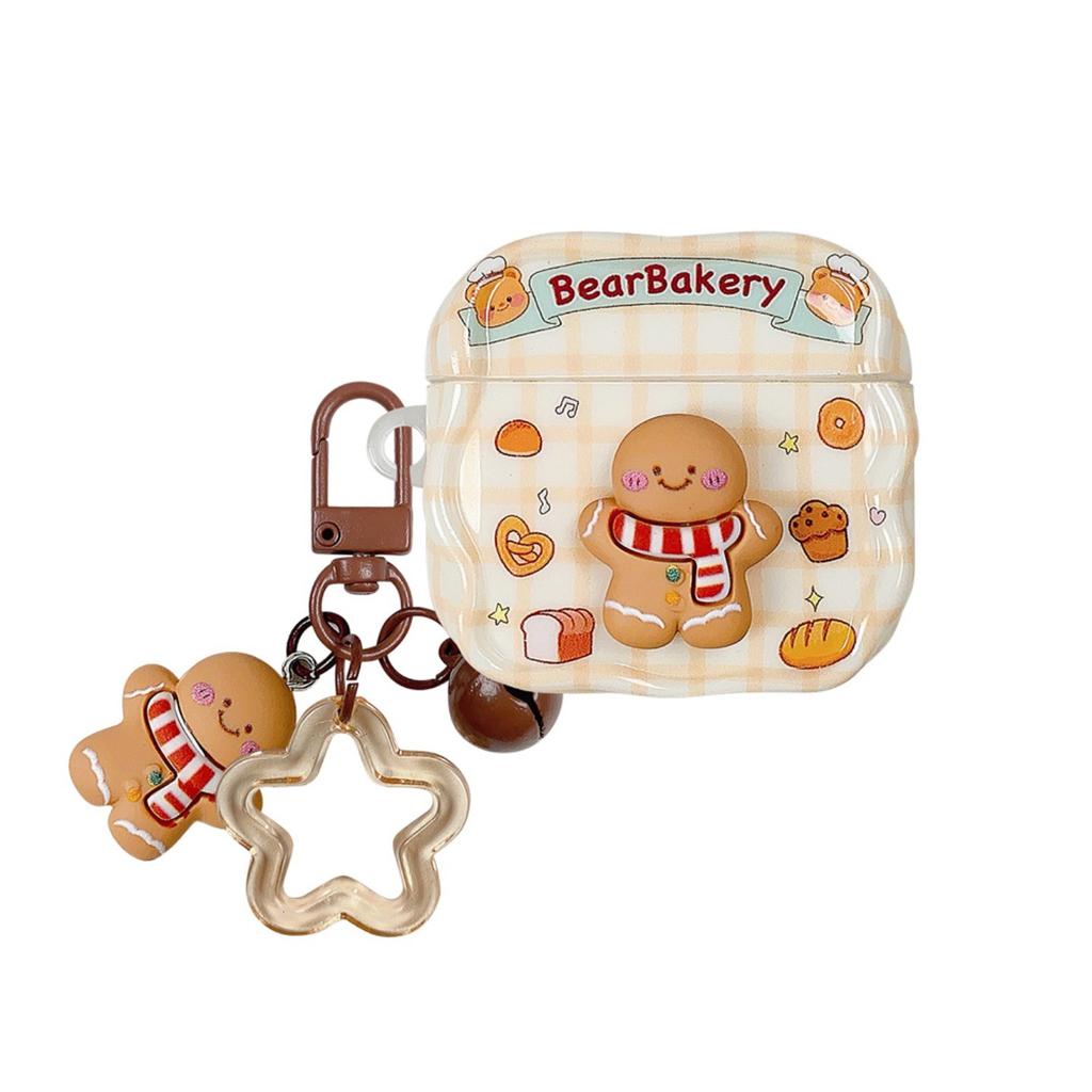 Cute bear biscuits for AirPods 1 protective case 1/1 generation Apple AirPods pro1 earphone case female